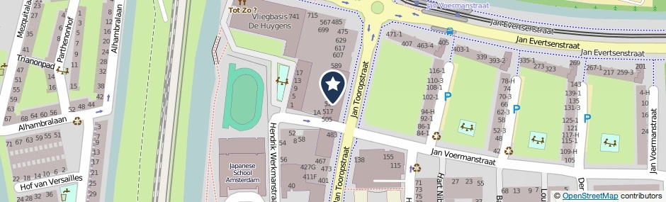 Kaartweergave Jan Tooropstraat 501 in Amsterdam