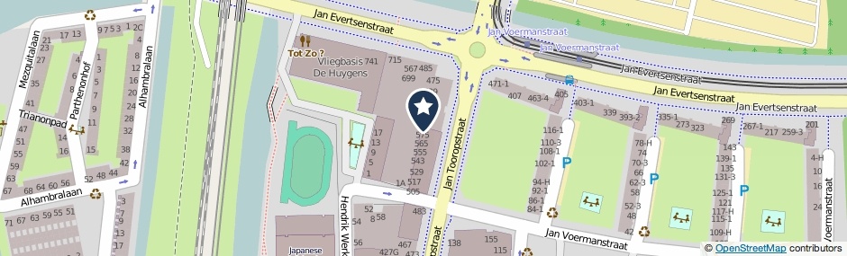Kaartweergave Jan Tooropstraat 583 in Amsterdam