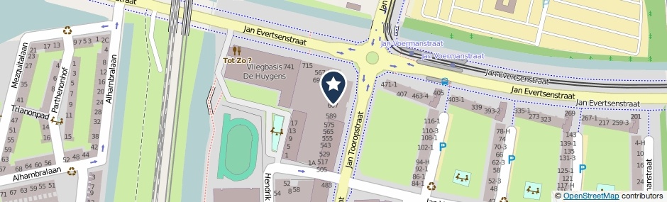 Kaartweergave Jan Tooropstraat 613 in Amsterdam