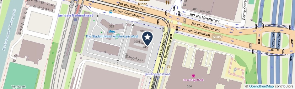 Kaartweergave Jan Tooropstraat 661 in Amsterdam