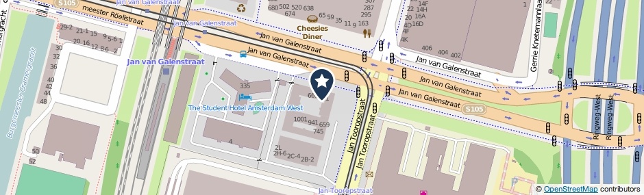 Kaartweergave Jan Tooropstraat 679 in Amsterdam