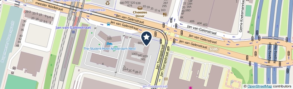 Kaartweergave Jan Tooropstraat 685 in Amsterdam