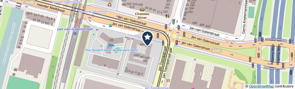 Kaartweergave Jan Tooropstraat 719 in Amsterdam
