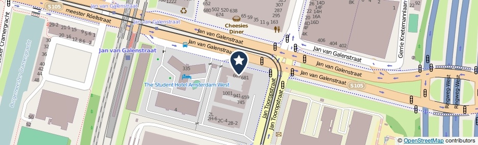 Kaartweergave Jan Tooropstraat 751 in Amsterdam