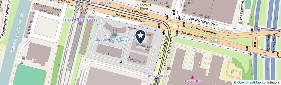 Kaartweergave Jan Tooropstraat 823 in Amsterdam