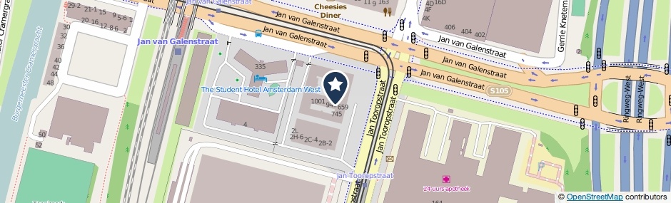 Kaartweergave Jan Tooropstraat 833 in Amsterdam