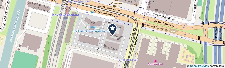 Kaartweergave Jan Tooropstraat 899 in Amsterdam