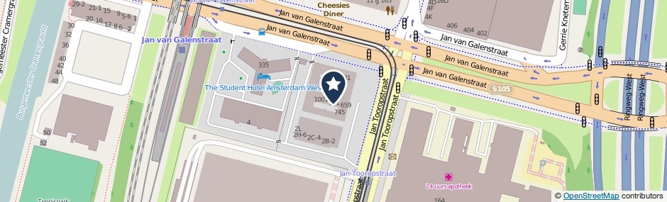 Kaartweergave Jan Tooropstraat 909 in Amsterdam