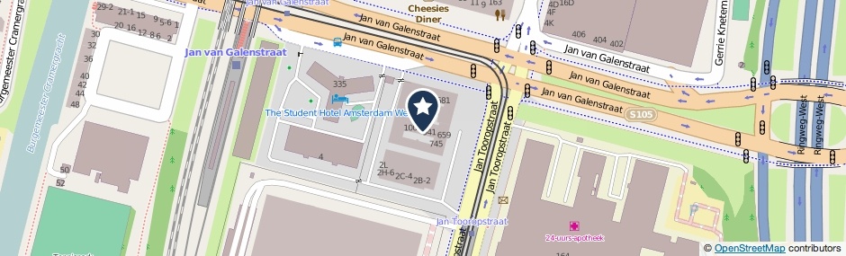 Kaartweergave Jan Tooropstraat 917 in Amsterdam