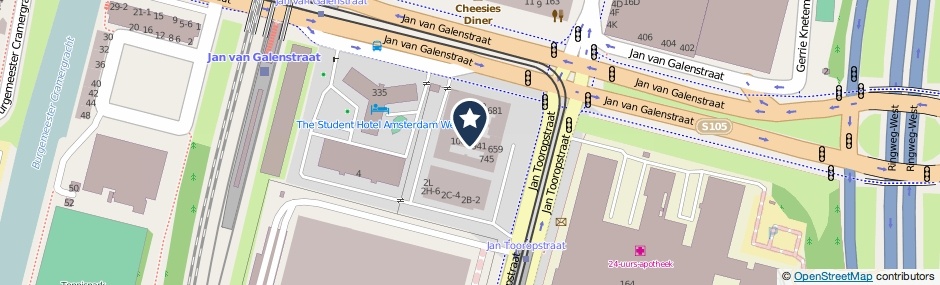 Kaartweergave Jan Tooropstraat 953 in Amsterdam
