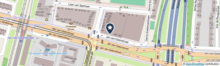 Kaartweergave Jan Van Galenstraat 406 in Amsterdam