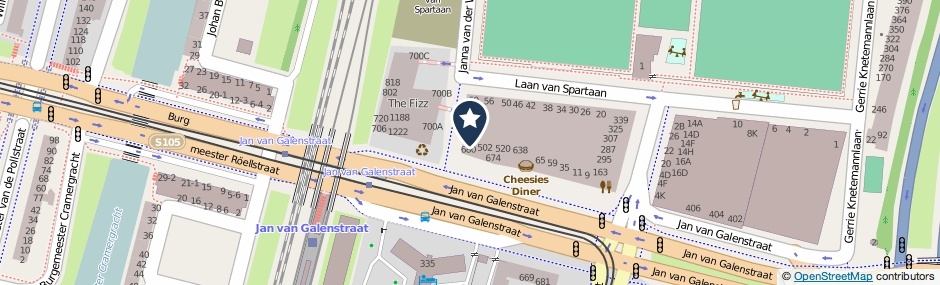 Kaartweergave Jan Van Galenstraat 508 in Amsterdam