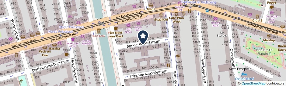 Kaartweergave Jan Van Riebeekstraat in Amsterdam