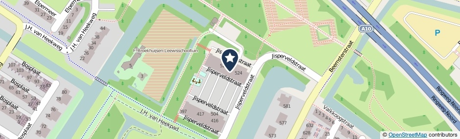 Kaartweergave Jisperveldstraat 607 in Amsterdam