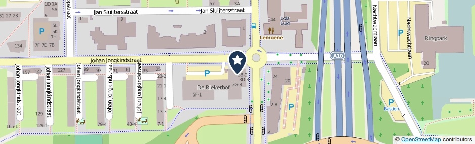 Kaartweergave Johan Jongkindstraat 3-A1 in Amsterdam