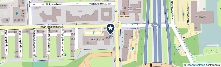Kaartweergave Johan Jongkindstraat 3-B8 in Amsterdam