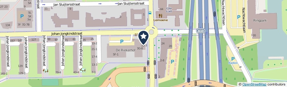 Kaartweergave Johan Jongkindstraat 3-C1 in Amsterdam