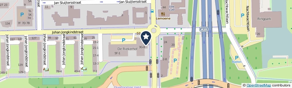 Kaartweergave Johan Jongkindstraat 3-D1 in Amsterdam