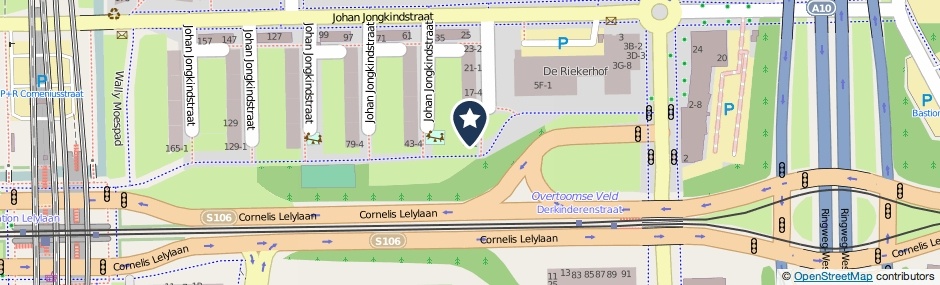 Kaartweergave Johan Jongkindstraat 7-1 in Amsterdam