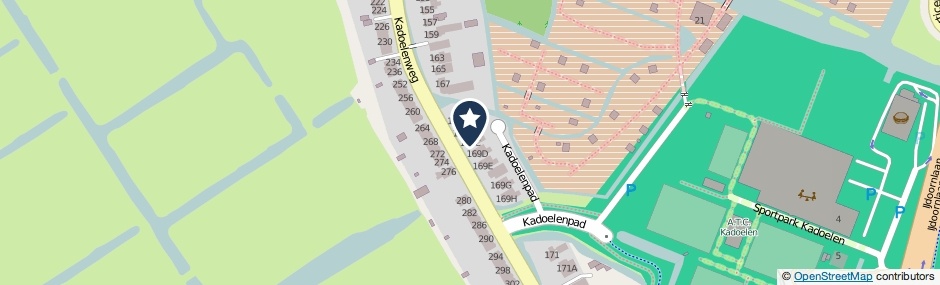 Kaartweergave Kadoelenweg 169-C in Amsterdam