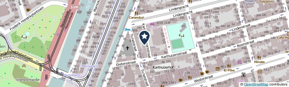 Kaartweergave Karthuizersdwarsstraat 18-C in Amsterdam
