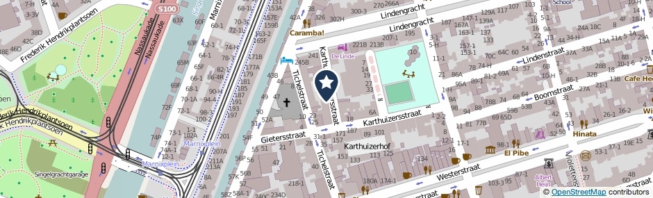 Kaartweergave Karthuizersdwarsstraat 18-D in Amsterdam