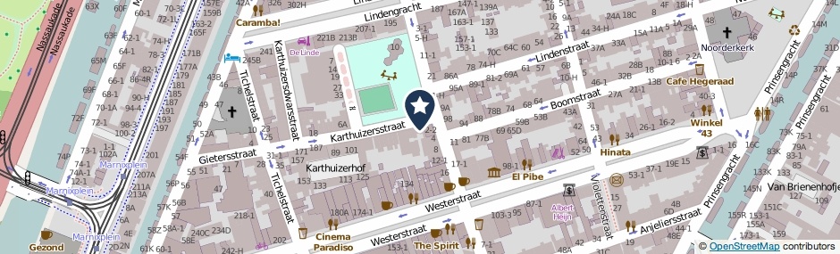 Kaartweergave Karthuizersstraat 1 in Amsterdam