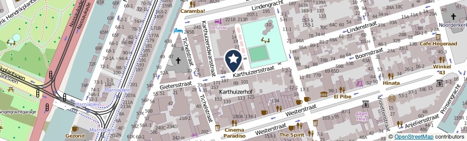 Kaartweergave Karthuizersstraat 10-A in Amsterdam