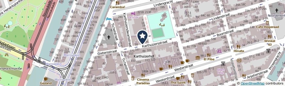 Kaartweergave Karthuizersstraat 10-B in Amsterdam