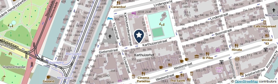 Kaartweergave Karthuizersstraat 14-C in Amsterdam