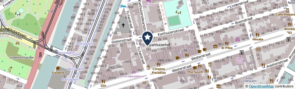 Kaartweergave Karthuizersstraat 145 in Amsterdam