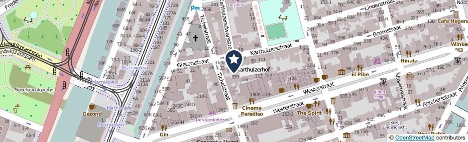 Kaartweergave Karthuizersstraat 147 in Amsterdam