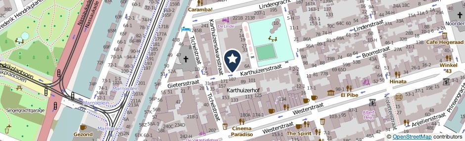 Kaartweergave Karthuizersstraat 16 in Amsterdam