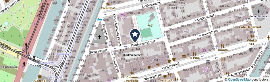 Kaartweergave Karthuizersstraat 6-A in Amsterdam