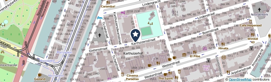 Kaartweergave Karthuizersstraat 6-B in Amsterdam