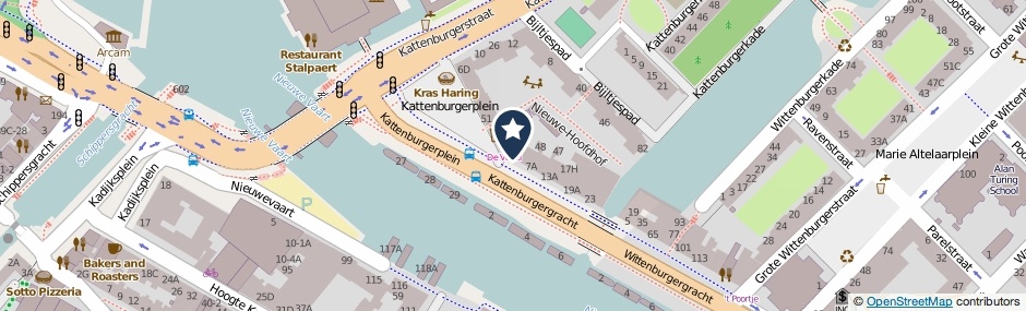 Kaartweergave Kattenburgergracht 3-B in Amsterdam