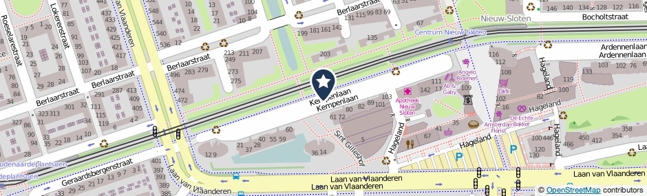 Kaartweergave Kempenlaan in Amsterdam