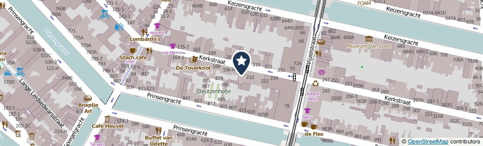 Kaartweergave Kerkstraat 204 in Amsterdam