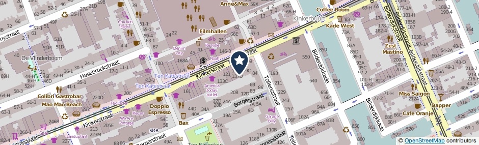 Kaartweergave Kinkerstraat 137-E in Amsterdam