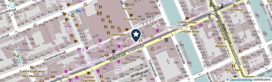 Kaartweergave Kinkerstraat 140-E in Amsterdam