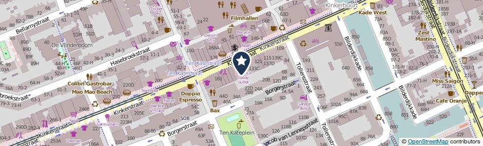 Kaartweergave Kinkerstraat 141-E in Amsterdam
