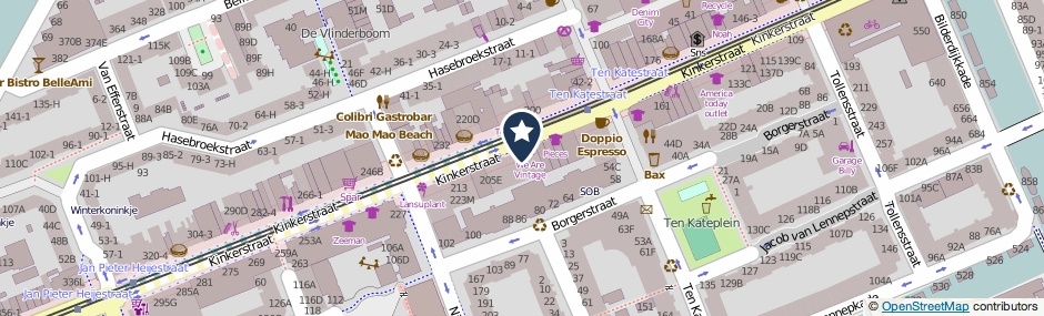 Kaartweergave Kinkerstraat 197-E in Amsterdam