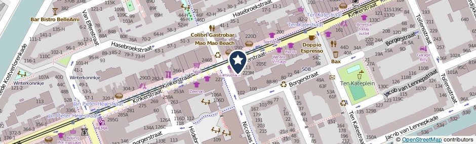 Kaartweergave Kinkerstraat 219-E in Amsterdam