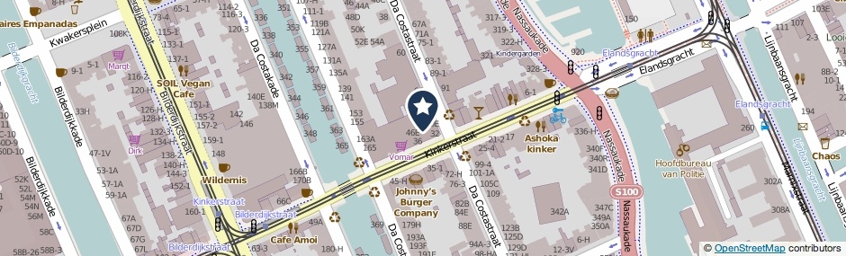 Kaartweergave Kinkerstraat 44-E in Amsterdam