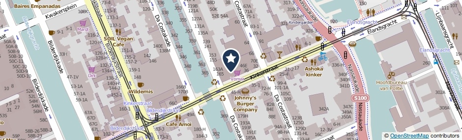 Kaartweergave Kinkerstraat 52-E in Amsterdam