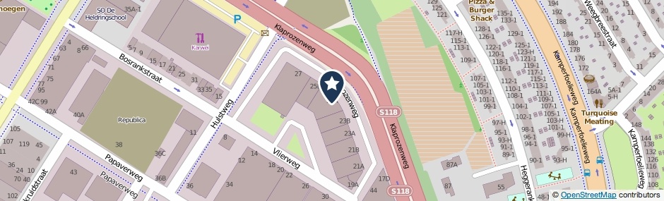 Kaartweergave Klaprozenweg 25-A in Amsterdam