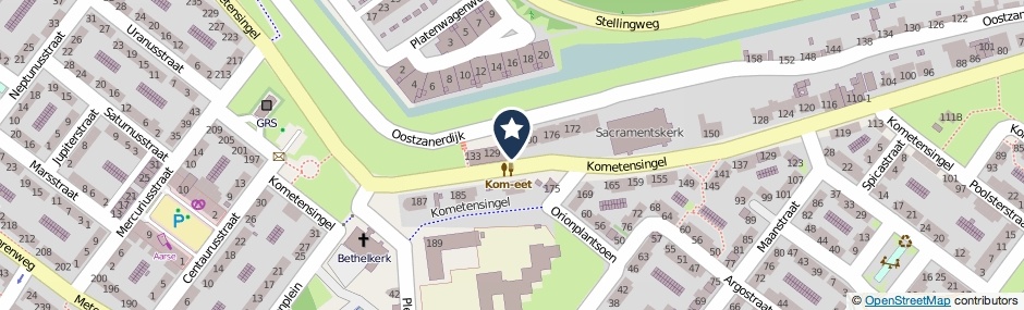 Kaartweergave Kometensingel 184-H in Amsterdam