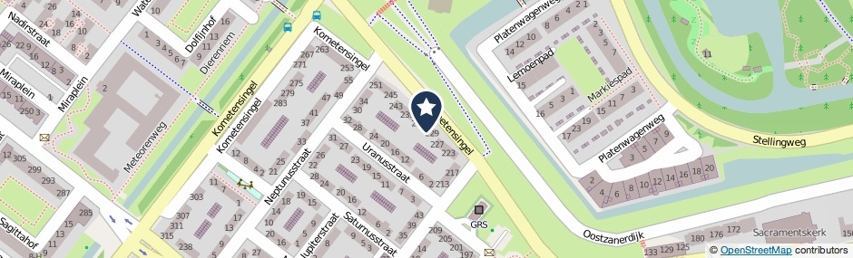 Kaartweergave Kometensingel 231 in Amsterdam
