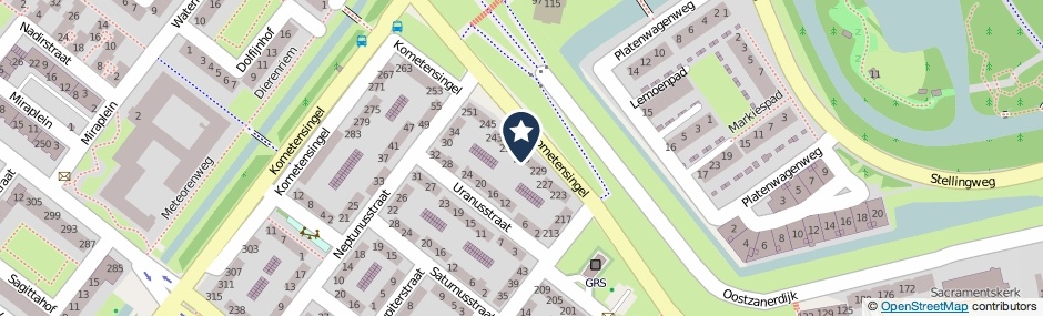Kaartweergave Kometensingel 235 in Amsterdam
