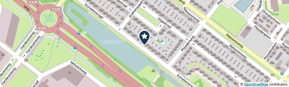 Kaartweergave Kometensingel 405 in Amsterdam
